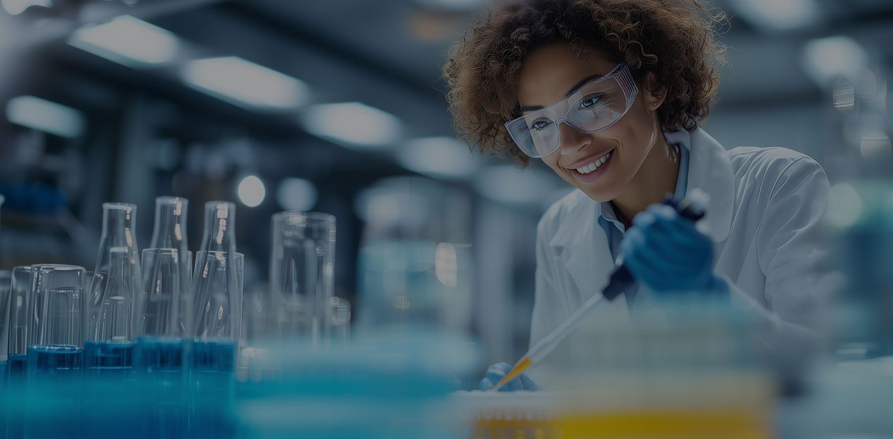 Scientist working in an analytical laboratory